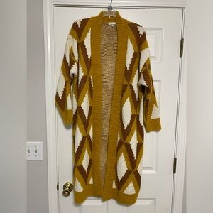 Gimmicks Cozy Cardigan Duster Size Small Yellow